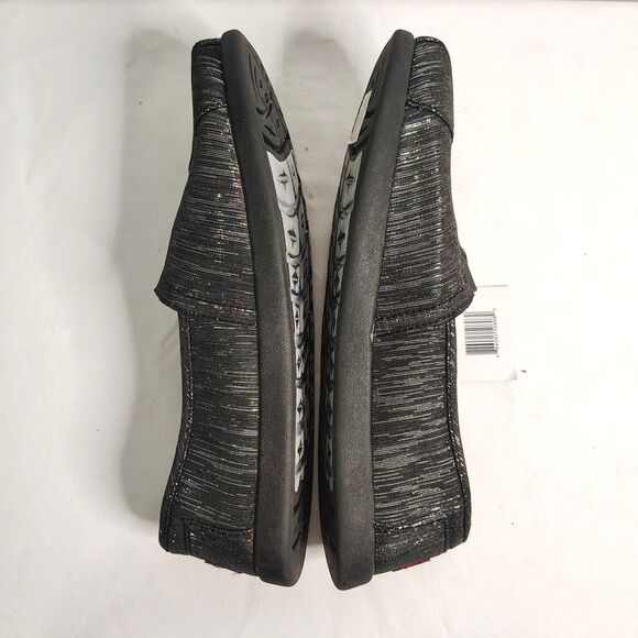 NEW! Skechers BOBS Sparkly Slip-On Flat Shoes Sz 8.5 Women's Black Silver - Picture 6 of 9